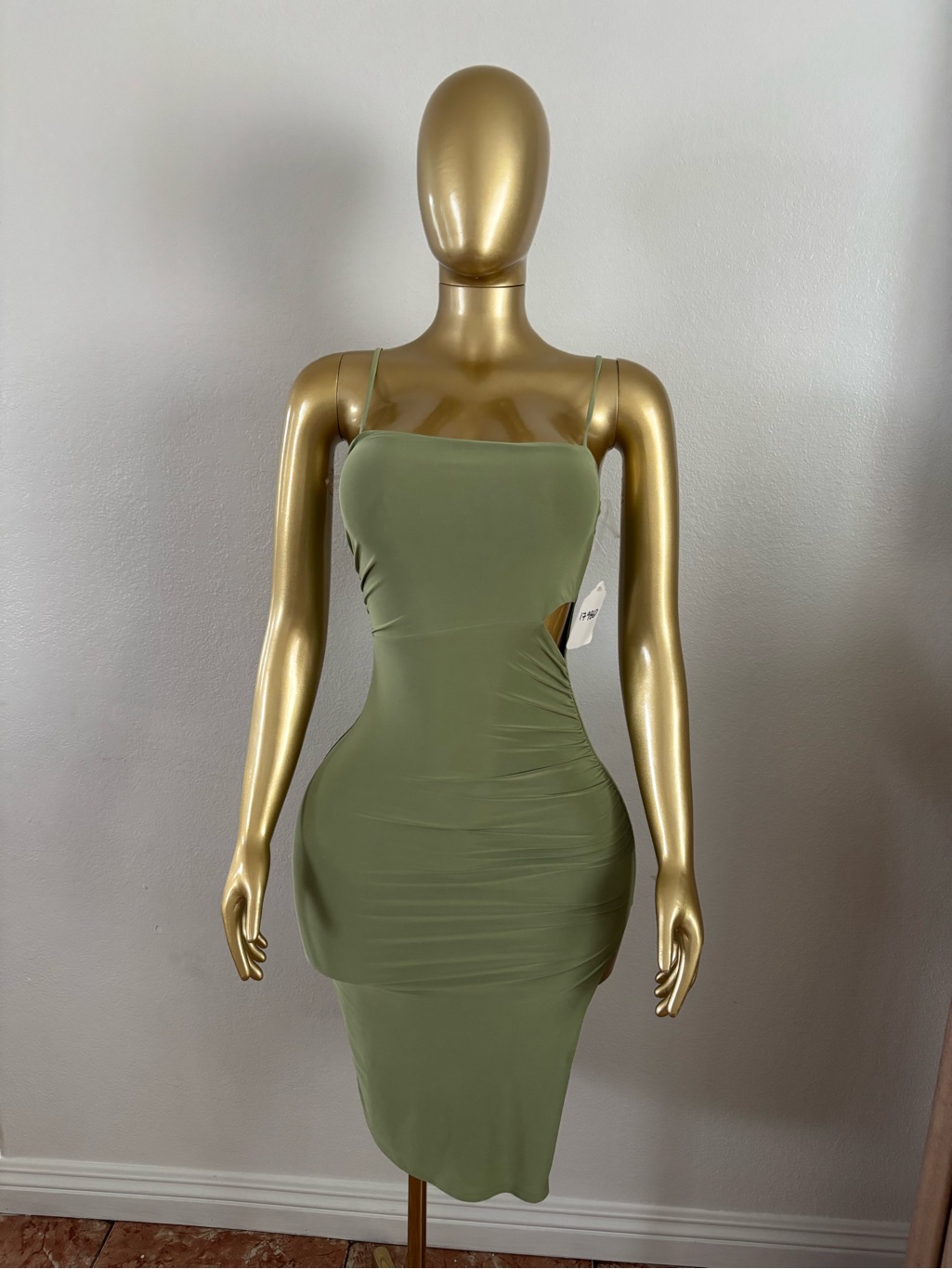 Olive Green Bodycon Cutout Dress